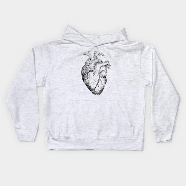 Human Heart Kids Hoodie by erzebeth